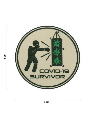 Parche PVC 3D superviviente virus Covid-19 moral cinta trasera al mejor precio
