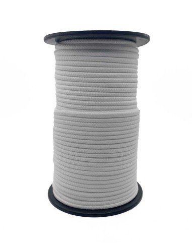 1 metro cuerda Poliester grosor 6 mm colores liso Blanco - blanca al mejor precio